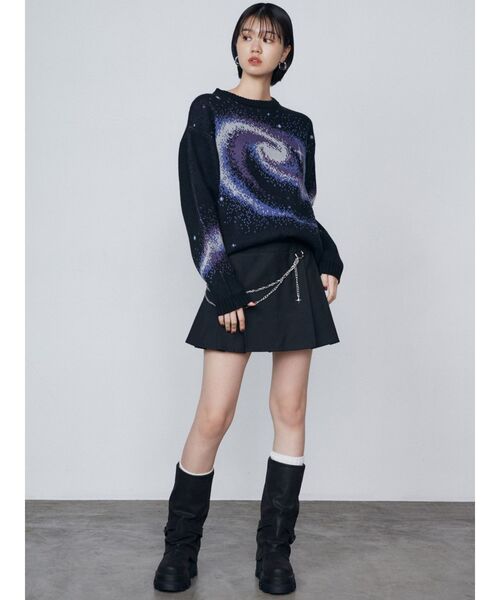 EMODA（エモダ）の「レイヤーチェーンベルトスカート（スカート・レディース・ネイビー/グレー/ブラック・SMALL/MEDIUM）」の14枚目の写真