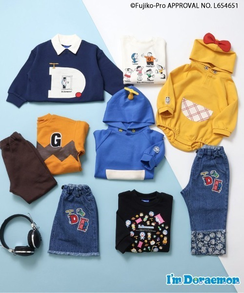 apres les cours（アプレレクール）の「【リンク】Im Doraemon ワッペン付きスカート（デニムスカート・キッズ・インディゴブルー・80/90/100/110/120/130）」の2枚目の写真