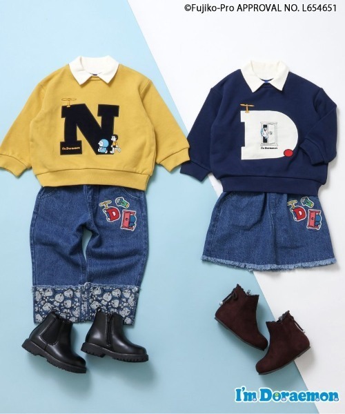 apres les cours（アプレレクール）の「【リンク】Im Doraemon ワッペン付きスカート（デニムスカート・キッズ・インディゴブルー・80/90/100/110/120/130）」の4枚目の写真