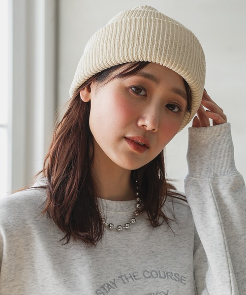 GLOBAL WORK（グローバルワーク）の「抗菌防臭ニットワッチ/234977（ニットキャップ/ビーニー・レディース・カーキ/グレー/ライトベージュ/オレンジ/ブラック/アイボリー・ONE SIZE）」の15枚目の写真