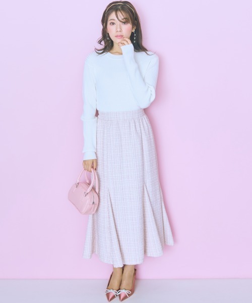 marun（マルン）の「＜大きいサイズ＞ リブニットトップス marun（ニット/セーター・レディース・オフホワイト/ピンク・5L/4L/3L/LL/L）」の15枚目の写真