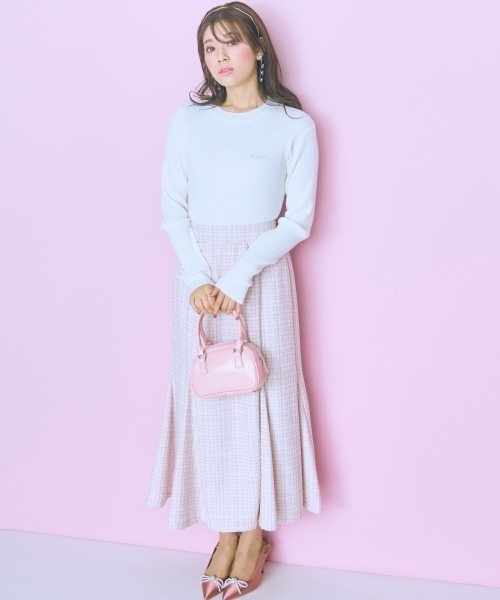 marun（マルン）の「＜大きいサイズ＞ リブニットトップス marun（ニット/セーター・レディース・オフホワイト/ピンク・5L/4L/3L/LL/L）」の17枚目の写真