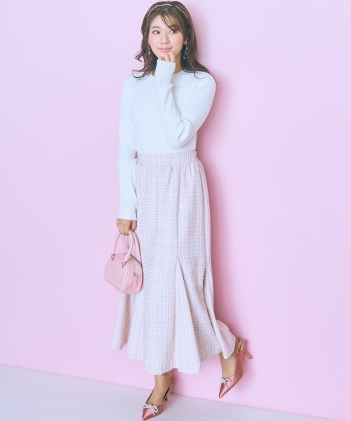 marun（マルン）の「＜大きいサイズ＞ リブニットトップス marun（ニット/セーター・レディース・オフホワイト/ピンク・5L/4L/3L/LL/L）」の18枚目の写真