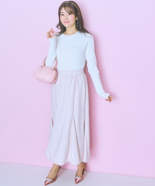 marun（マルン）の「＜大きいサイズ＞ リブニットトップス marun（ニット/セーター・レディース・オフホワイト/ピンク・5L/4L/3L/LL/L）」の19枚目の写真