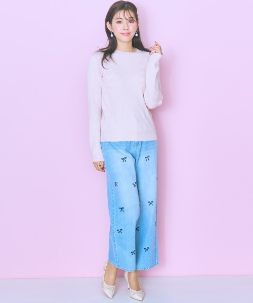 marun（マルン）の「＜大きいサイズ＞ リブニットトップス marun（ニット/セーター・レディース・オフホワイト/ピンク・5L/4L/3L/LL/L）」の20枚目の写真