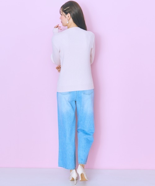 marun（マルン）の「＜大きいサイズ＞ リブニットトップス marun（ニット/セーター・レディース・オフホワイト/ピンク・5L/4L/3L/LL/L）」の22枚目の写真