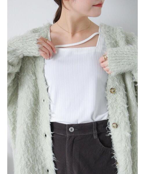 ehka sopo（エヘカソポ）の「ストラップスクエアネックカットソー（Tシャツ/カットソー・レディース・ブラック/キナリ/サックスブルー/グレー・F）」の2枚目の写真