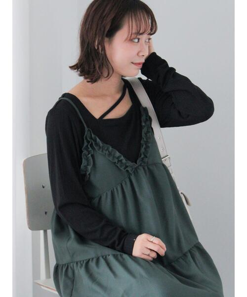 ehka sopo（エヘカソポ）の「ストラップスクエアネックカットソー（Tシャツ/カットソー・レディース・ブラック/キナリ/サックスブルー/グレー・F）」の20枚目の写真