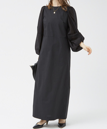 Rouge vif | バルーンシアースリーブワンピース(ワンピース)