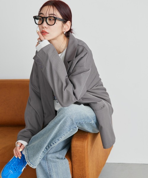 Auntie Rosa Holiday(アンティローザホリデー)の「オーバーサイズテーラードジャケット / セットアップ対応(テーラードジャケット・レディース・グレー/ブラック/キャメル/ネイビー・FREE)」の16枚目の写真