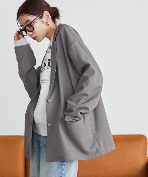 Auntie Rosa Holiday(アンティローザホリデー)の「オーバーサイズテーラードジャケット / セットアップ対応(テーラードジャケット・レディース・グレー/ブラック/キャメル/ネイビー・FREE)」の18枚目の写真