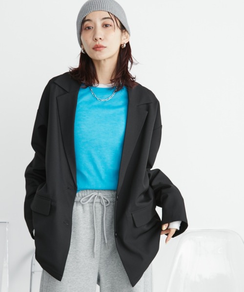 Auntie Rosa Holiday(アンティローザホリデー)の「オーバーサイズテーラードジャケット / セットアップ対応(テーラードジャケット・レディース・グレー/ブラック/キャメル/ネイビー・FREE)」の8枚目の写真