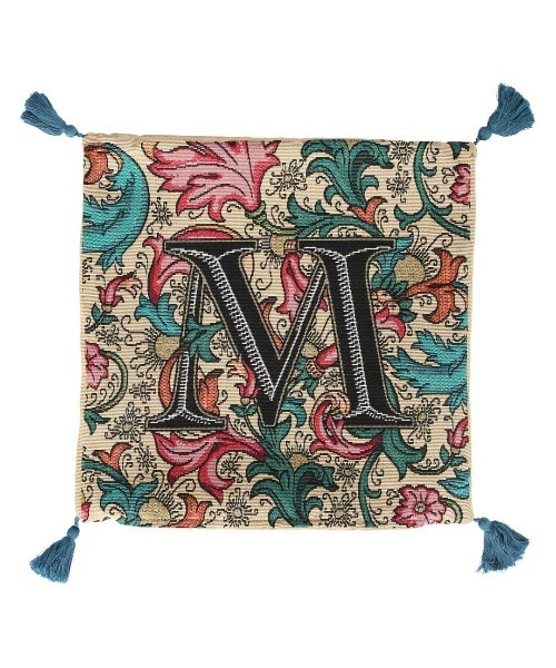 JACQUARD CUSHION/アルファベット ジャガード織 クッション
