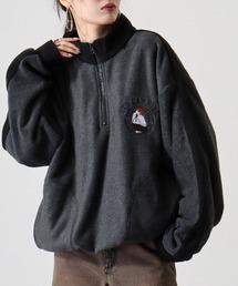 RED CAP GIRL フリース袖ラインRCG胸刺繍HALFZIP