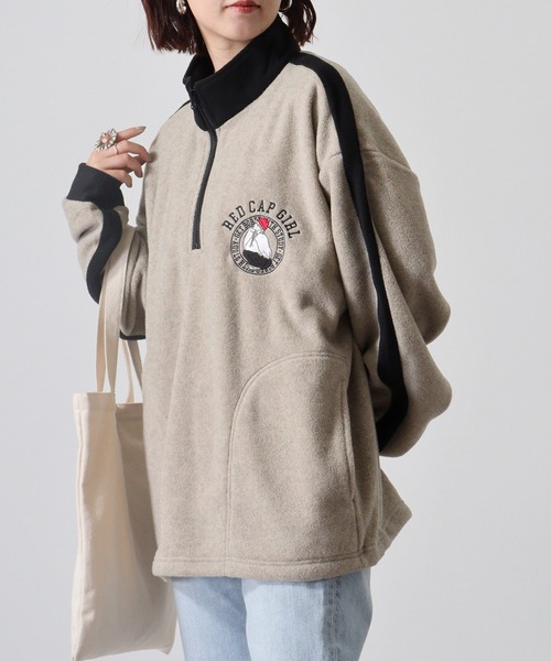 Red Cap Girl(レッドキャプガール)の「RED CAP GIRL フリース袖ラインRCG胸刺繍HALFZIP(スウェット・メンズ・オートミール/アイボリー/ブラック/グレー・M/L)」の22枚目の写真