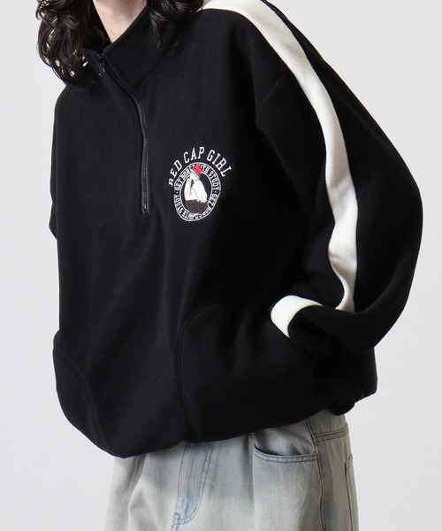 Red Cap Girl(レッドキャプガール)の「RED CAP GIRL フリース袖ラインRCG胸刺繍HALFZIP(スウェット・メンズ・オートミール/アイボリー/ブラック/グレー・M/L)」の21枚目の写真