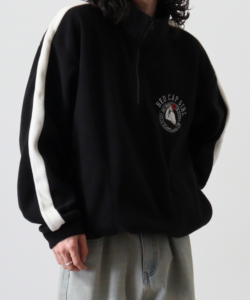 Red Cap Girl(レッドキャプガール)の「RED CAP GIRL フリース袖ラインRCG胸刺繍HALFZIP(スウェット・メンズ・オートミール/アイボリー/ブラック/グレー・M/L)」の20枚目の写真