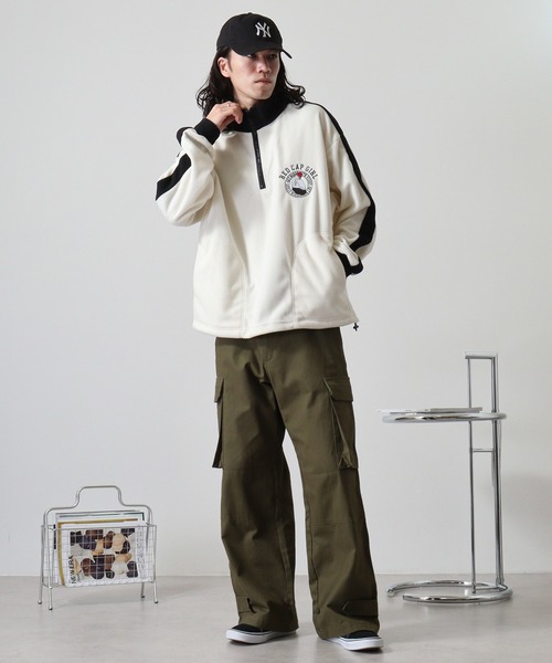 Red Cap Girl(レッドキャプガール)の「RED CAP GIRL フリース袖ラインRCG胸刺繍HALFZIP(スウェット・メンズ・オートミール/アイボリー/ブラック/グレー・M/L)」の6枚目の写真