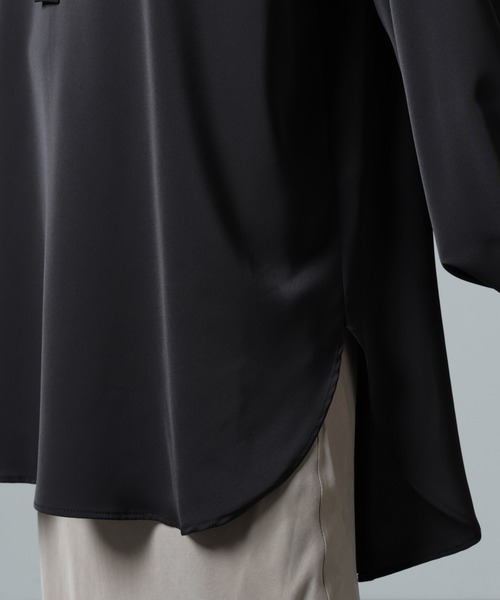 NANO universe（ナノユニバース）の「フリルカラーボータイブラウス（シャツ/ブラウス・レディース・ブラック/ライトベージュ/キャメル・FREE）」の9枚目の写真