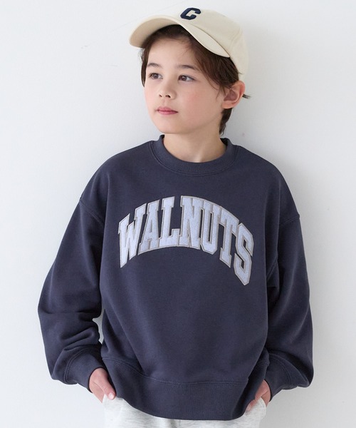 coca（coca）（コカ）の「キッズ 親子お揃い裏毛刺繍オーバーサイズスウェット（スウェット・キッズ・グリーン/ライトグレー/ホワイト/ネイビー・150/140/130/120）」の4枚目の写真