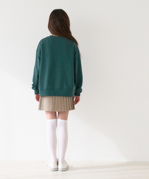 coca（coca）（コカ）の「キッズ 親子お揃い裏毛刺繍オーバーサイズスウェット（スウェット・キッズ・グリーン/ライトグレー/ホワイト/ネイビー・150/140/130/120）」の18枚目の写真