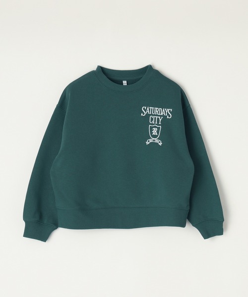 coca（coca）（コカ）の「キッズ 親子お揃い裏毛刺繍オーバーサイズスウェット（スウェット・キッズ・グリーン/ライトグレー/ホワイト/ネイビー・150/140/130/120）」の6枚目の写真