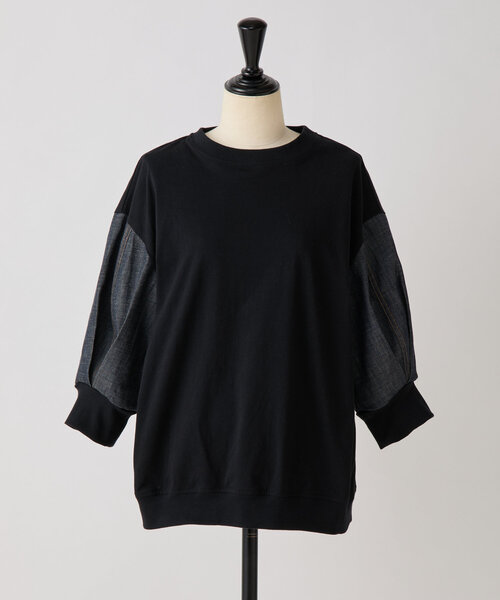 BEARDSLEY - 【rincoさま専用】ビアズリー　BEARDSLEY  カットソー　黒　ブラック セール】袖デニムTee（Tシャツ/カットソー）｜BEARDSLEY