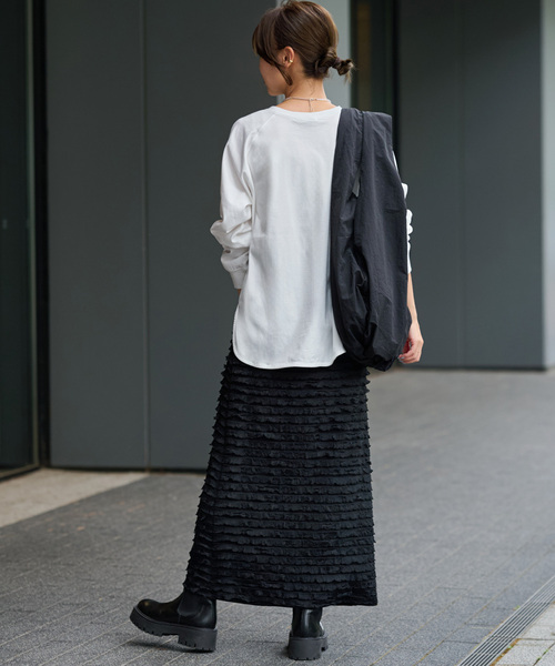 JOURNAL STANDARD relume(ジャーナルスタンダード レリューム)の「《追加》ラグランスリーブカレッジロングスリーブTEE(Tシャツ/カットソー・レディース・ブラック系その他/ホワイト系その他/ホワイト・FREE)」の10枚目の写真