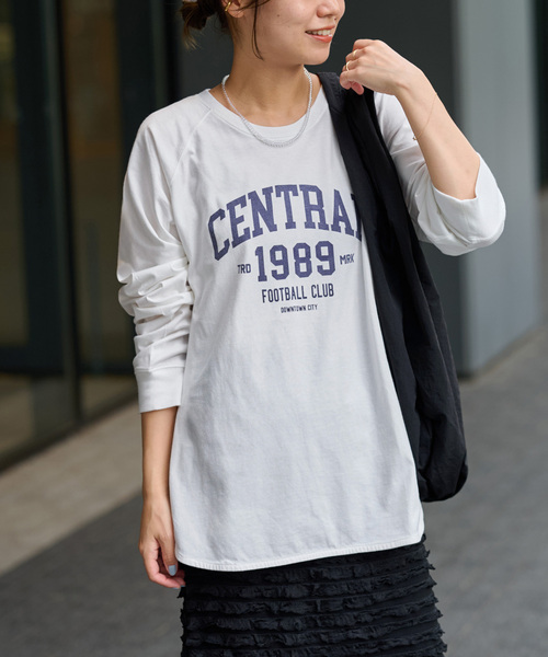 JOURNAL STANDARD relume(ジャーナルスタンダード レリューム)の「《追加》ラグランスリーブカレッジロングスリーブTEE(Tシャツ/カットソー・レディース・ブラック系その他/ホワイト系その他/ホワイト・FREE)」の11枚目の写真