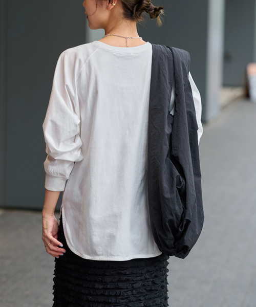 JOURNAL STANDARD relume(ジャーナルスタンダード レリューム)の「《追加》ラグランスリーブカレッジロングスリーブTEE(Tシャツ/カットソー・レディース・ブラック系その他/ホワイト系その他/ホワイト・FREE)」の14枚目の写真