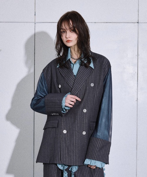 大切な人へのギフト探し layered tulle stripe Lame tailored ラメストライプ / jacket ジャケット・アウター