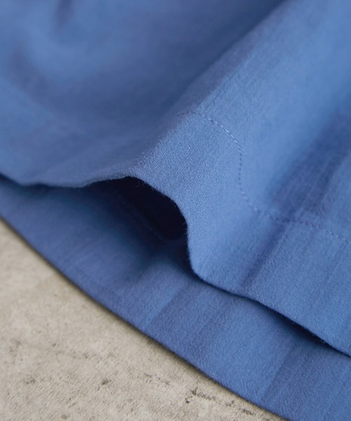 ROPE' PICNIC(ロペピクニック)の「【接触冷感・通気性】お着軽シャツシリーズ/綿ボイルペプラムシャツ(シャツ/ブラウス・レディース・オレンジ/イエロー/ブラウン/ライトグリーン/ピンク/サックスブルー/オフホワイト/ブルー・38/40/36)」の14枚目の写真