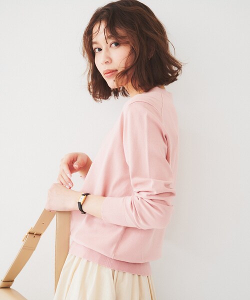 UNTITLED（アンタイトル）の「【アンサンブル可能】ボウタイ 配色プルオーバーニット（ニット/セーター・レディース・ブルー/ベビーピンク/ホワイト系5/ベージュ系その他7/ブラック系4・44/48/00/02/04）」の8枚目の写真