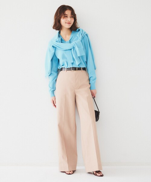 UNTITLED（アンタイトル）の「【アンサンブル可能】ボウタイ 配色プルオーバーニット（ニット/セーター・レディース・ブルー/ベビーピンク/ホワイト系5/ベージュ系その他7/ブラック系4・44/48/00/02/04）」の15枚目の写真