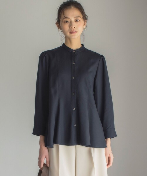 組曲(クミキョク)の「リヨセルシャーティングペプラム ブラウス(シャツ/ブラウス・レディース・ベージュ系1/サックスブルー系1/ネイビー系/アイボリー系・3/2)」の15枚目の写真