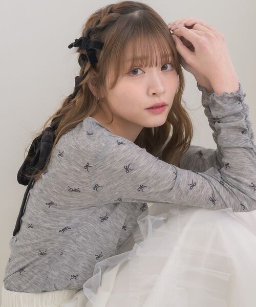 ems excite（エムズエキサイト）の「柄プリントインナーCT（Tシャツ/カットソー・レディース・ブルー/オフホワイト/ナチュラル/ダークグレー・FREE）」の18枚目の写真