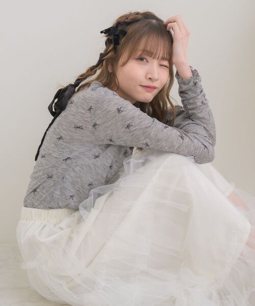 ems excite（エムズエキサイト）の「柄プリントインナーCT（Tシャツ/カットソー・レディース・ブルー/オフホワイト/ナチュラル/ダークグレー・FREE）」の17枚目の写真