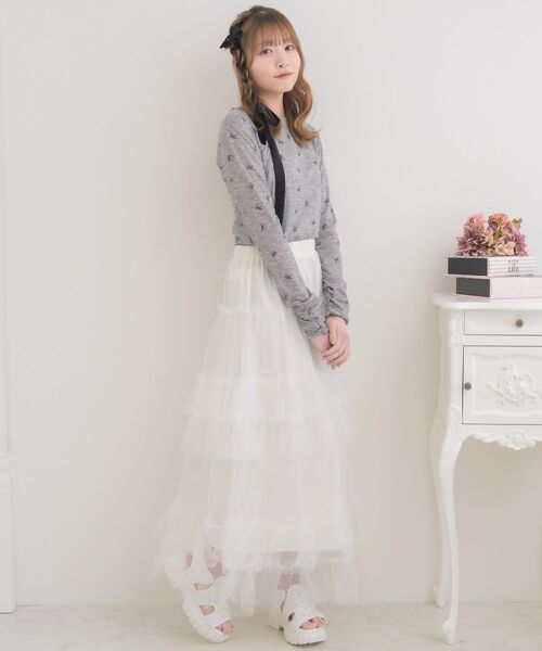 ems excite（エムズエキサイト）の「柄プリントインナーCT（Tシャツ/カットソー・レディース・ブルー/オフホワイト/ナチュラル/ダークグレー・FREE）」の15枚目の写真