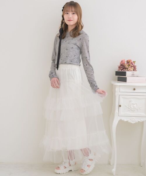 ems excite（エムズエキサイト）の「柄プリントインナーCT（Tシャツ/カットソー・レディース・ブルー/オフホワイト/ナチュラル/ダークグレー・FREE）」の14枚目の写真