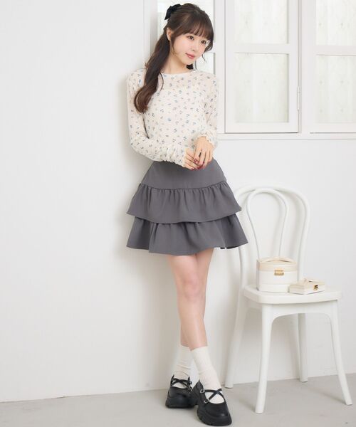 ems excite（エムズエキサイト）の「柄プリントインナーCT（Tシャツ/カットソー・レディース・ブルー/オフホワイト/ナチュラル/ダークグレー・FREE）」の12枚目の写真