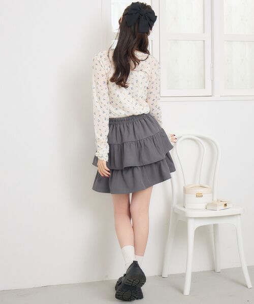 ems excite（エムズエキサイト）の「柄プリントインナーCT（Tシャツ/カットソー・レディース・ブルー/オフホワイト/ナチュラル/ダークグレー・FREE）」の9枚目の写真