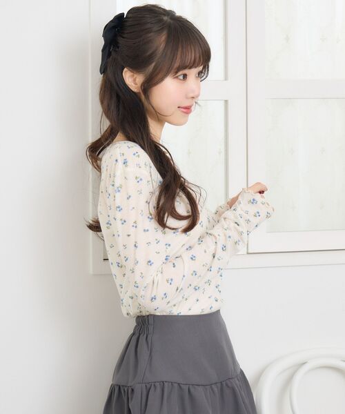 ems excite（エムズエキサイト）の「柄プリントインナーCT（Tシャツ/カットソー・レディース・ブルー/オフホワイト/ナチュラル/ダークグレー・FREE）」の7枚目の写真