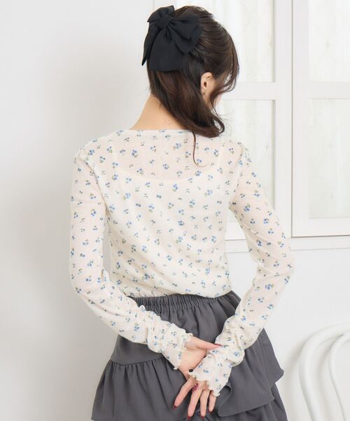 ems excite（エムズエキサイト）の「柄プリントインナーCT（Tシャツ/カットソー・レディース・ブルー/オフホワイト/ナチュラル/ダークグレー・FREE）」の5枚目の写真