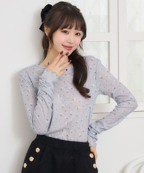 ems excite（エムズエキサイト）の「柄プリントインナーCT（Tシャツ/カットソー・レディース・ブルー/オフホワイト/ナチュラル/ダークグレー・FREE）」の21枚目の写真