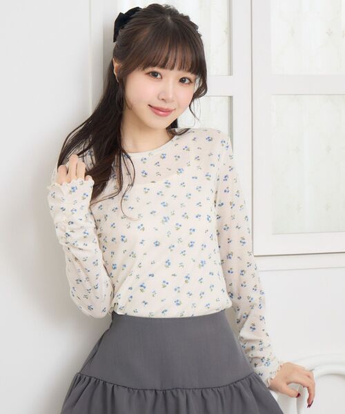 ems excite（エムズエキサイト）の「柄プリントインナーCT（Tシャツ/カットソー・レディース・ブルー/オフホワイト/ナチュラル/ダークグレー・FREE）」の19枚目の写真