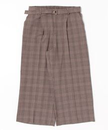 サマ見え（Ｗ）ベルト付ワイドパンツ５６丈