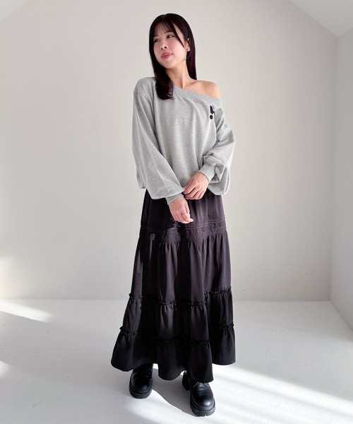 ワンショルサガラ刺繍裏毛スウェット 320034（スウェット）｜Heather