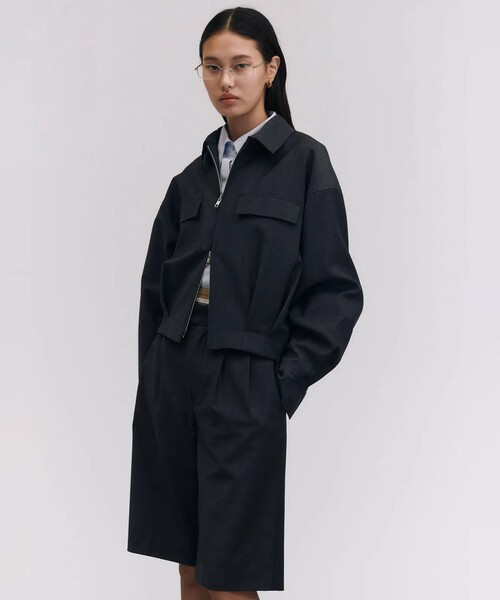 JOSE MOON（ジョゼムーン）の「【JOSEMOON/ジョゼムーン】WOOL MINIMAL BLOUSON/ウールミニマルブルゾン（ブルゾン・レディース・グレー・FREE）」の2枚目の写真