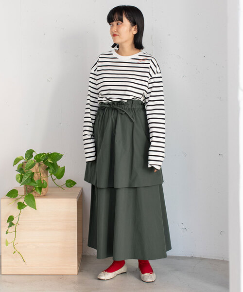 POU DOU DOU（プードゥドゥ）の「USAコットン刺繍ワイドロンT（Tシャツ/カットソー・レディース・オフホワイト/ダークグレー/スミクロ/イエロー・M）」の19枚目の写真