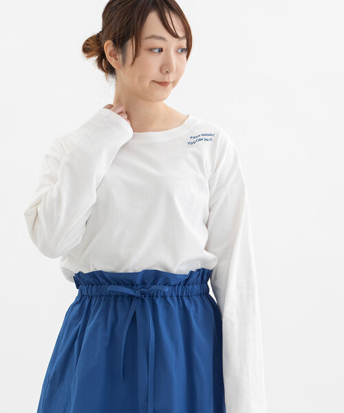 POU DOU DOU（プードゥドゥ）の「USAコットン刺繍ワイドロンT（Tシャツ/カットソー・レディース・オフホワイト/ダークグレー/スミクロ/イエロー・M）」の22枚目の写真